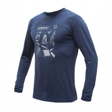 Мъжка мерино тениска с дълъг ръкав MERINO ACTIVE Outside deep blue