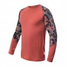 Мъжка мерино тениска с дълъг ръкав MERINO IMPRESS terracotta/rush Мъжка мерино тениска с дълъг ръкав MERINO IMPRESS terracotta/rush