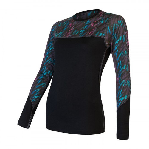 Дамска мерино блуза IMPRESS BLK/STRIPES Дамска мерино блуза IMPRESS BLK/STRIPES