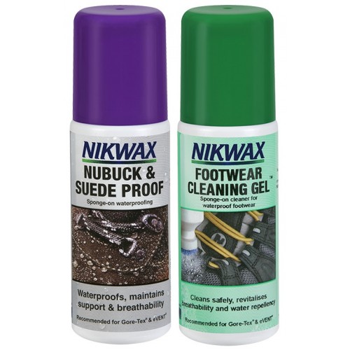 Комплект почистващ и импрегниращ препарат набук и велур Nikwax